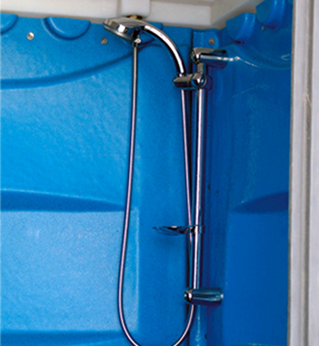 Portable shower Model 2000 polyethylene cabin exterior detail