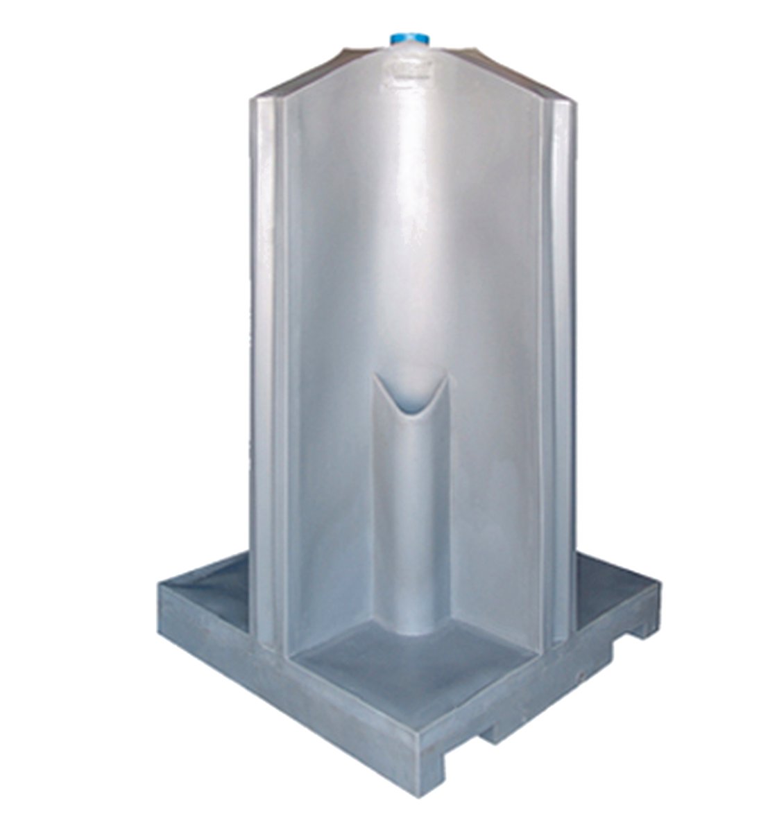 Portable urinal Model 1800 polyethylene multi-user unit, front view