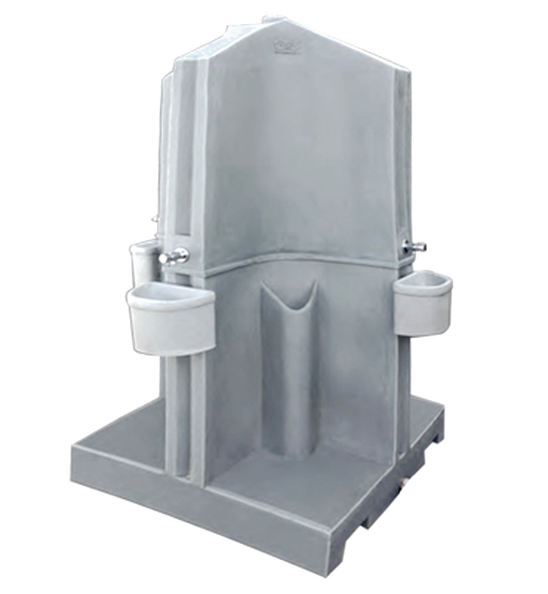 Portable urinal Model 1800 outdoor unit, angled exterior view